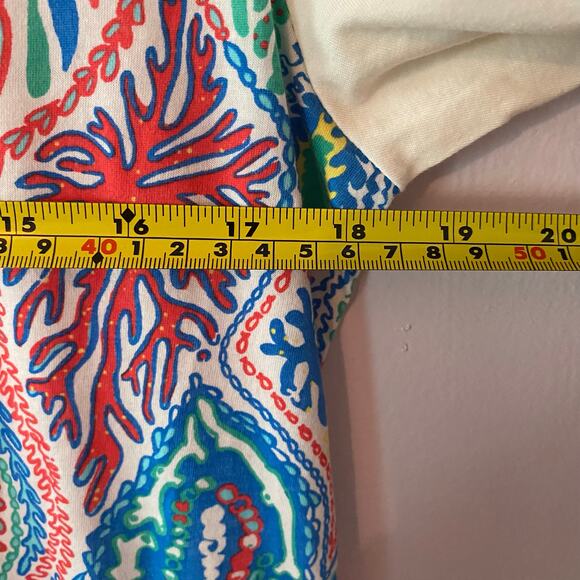 Lilly Pulitzer Colorful White Beach Long Sleeve Shirt Women's size Medium - Picture 7 of 9